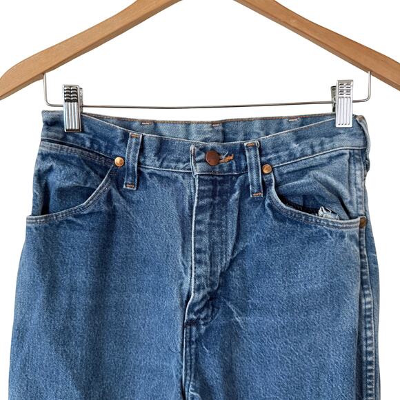 High waisted Wrangler Blue Straight Leg Jeans - Picture 2 of 6